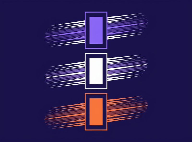 An abstract graphic with geometric shapes and radiating lines.